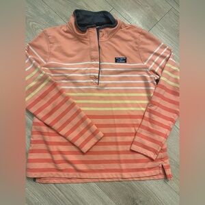 L.L. Bean Orange and Yellow Striped Sweatshirt